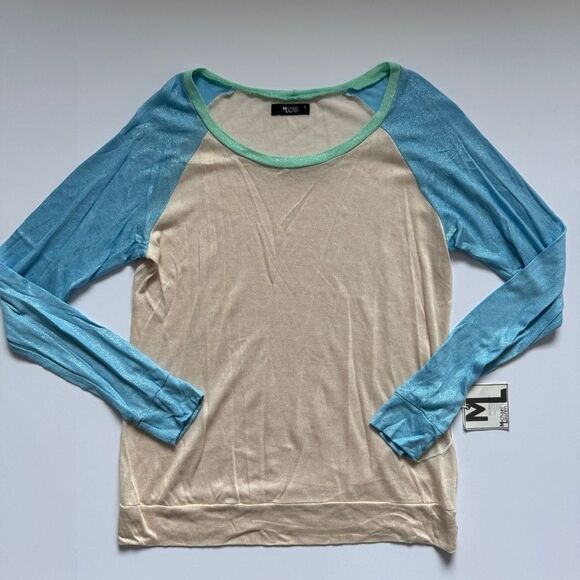 Michael Lauren Colorblock Raglan Long Sleeve Size Small NWT - Picture 1 of 6